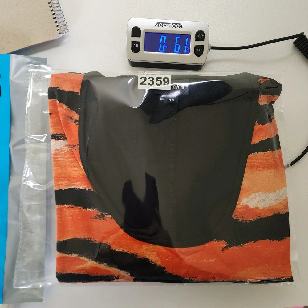 Just Cavalli Womens Animal Print Jersey‎ Knit Mini Dress Size Large Black Orange - Picture 13 of 13